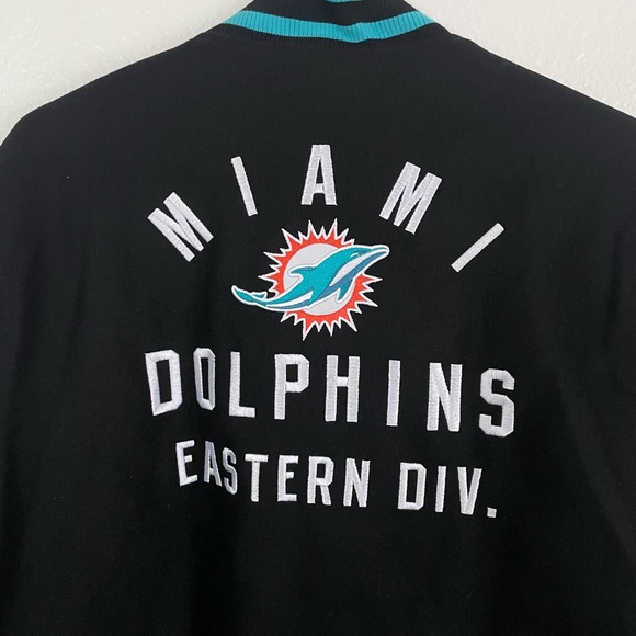Miami Dolphins NFL Ultra Game Stitched Letterman Bomber Jacket - Picture 7 of 10
